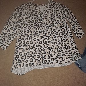 Crown & Ivy Cheetha Print Shirt